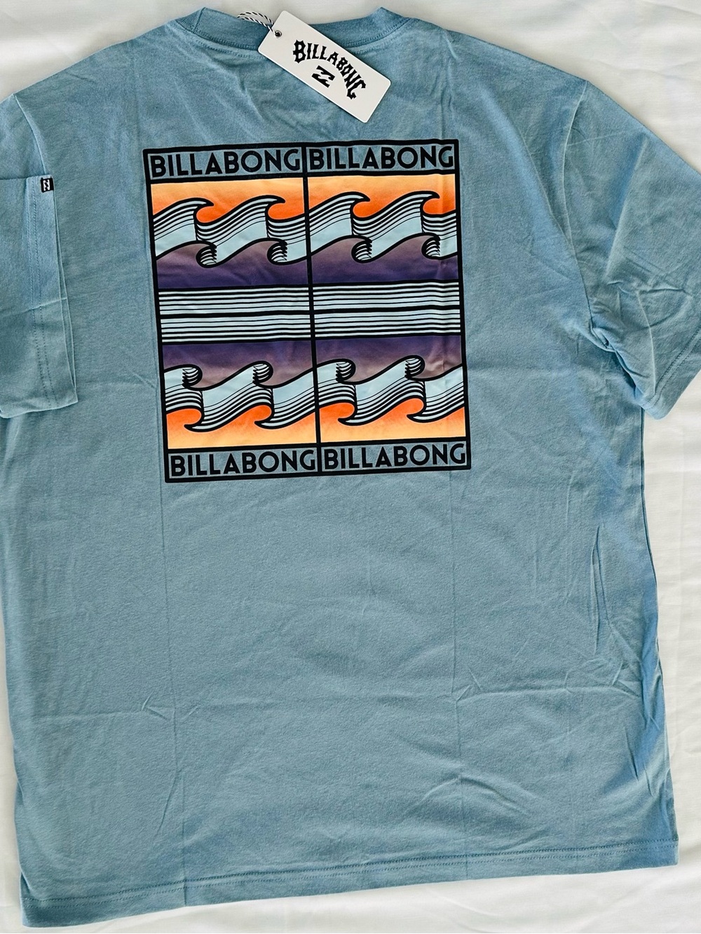 Billabong Men's Light Blue Graphic T-Shirt XL BL002395M Citadel NWT Surf Beach